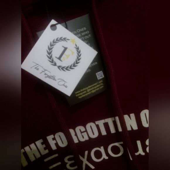 New Maroon ‘The Forgotten Ones’ Hoodie with Butterfly Graphic Size M (Unisex) - Picture 4 of 5